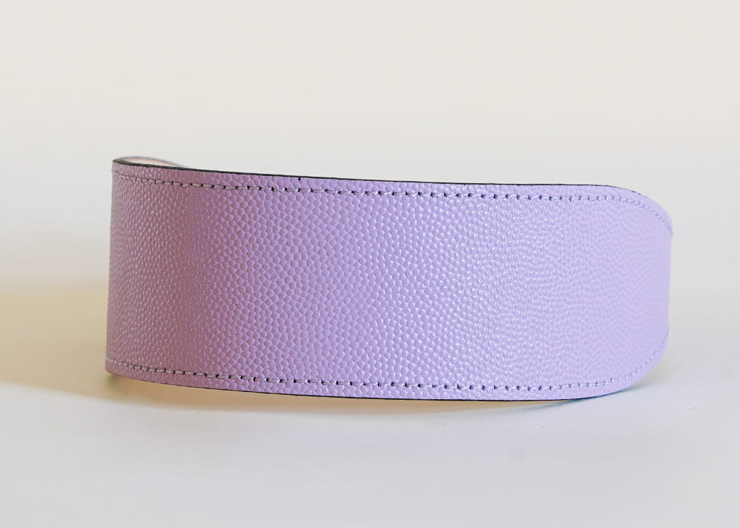 Albula - skórzana obroża dla chartów, w kolorze Pastel Lilac