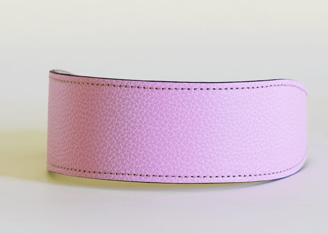 Albula - skórzana obroża dla chartów, w kolorze Soft Pink