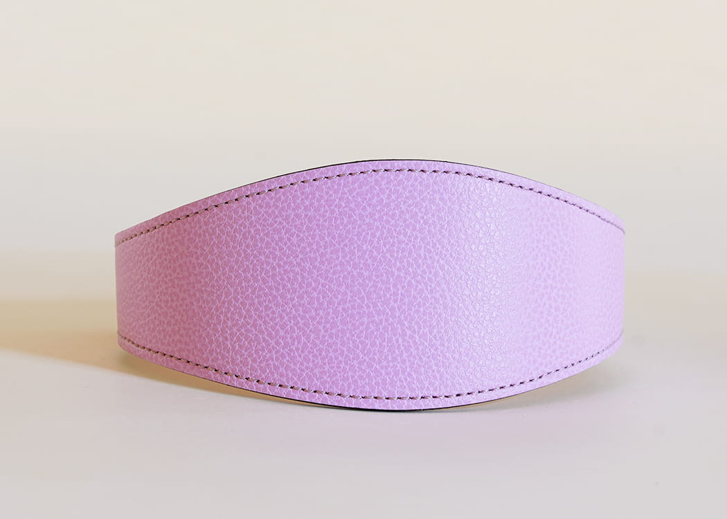 Nanga - skórzana obroża dla chartów w kształcie "rybki", kolor Soft Pink